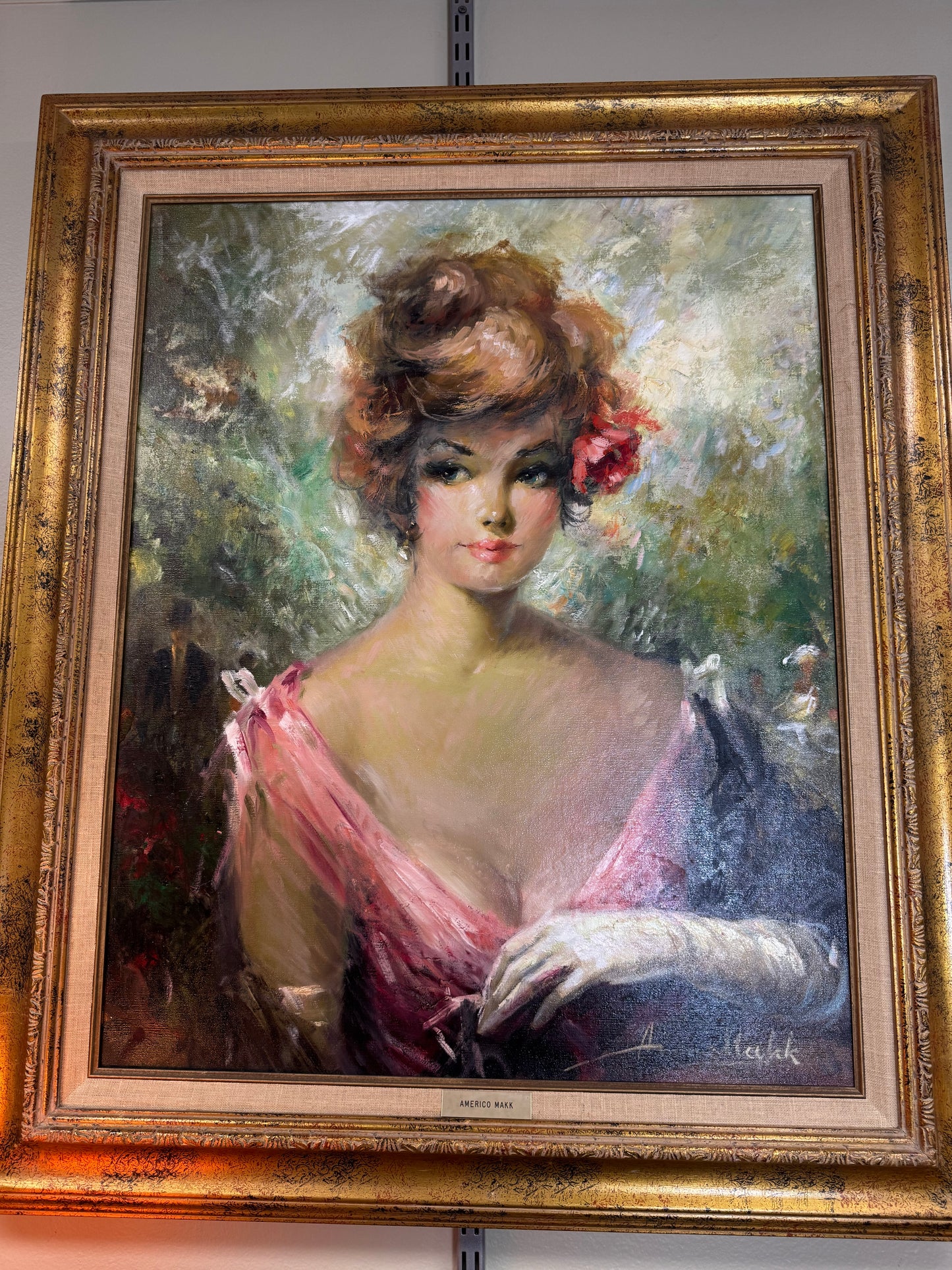 Original Americo Makk Oil Painting – “Expectation” – Signed Portrait – Framed – 24×30