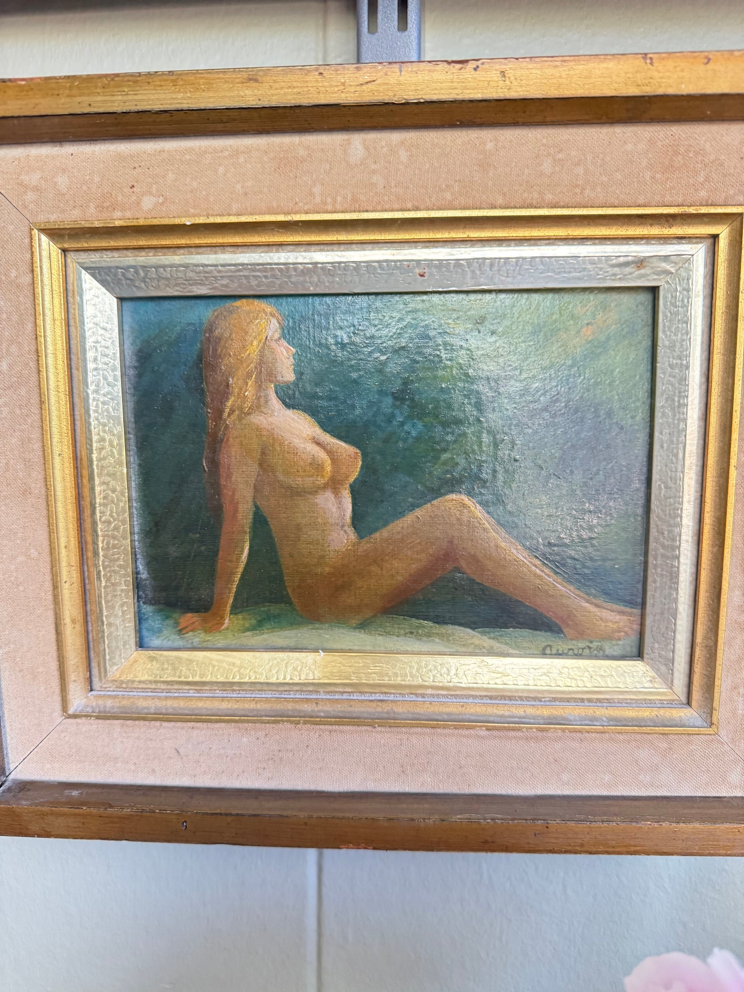 Original Female Nude Oil Painting on Artist’s Board | Signed Vintage Framed Artwork