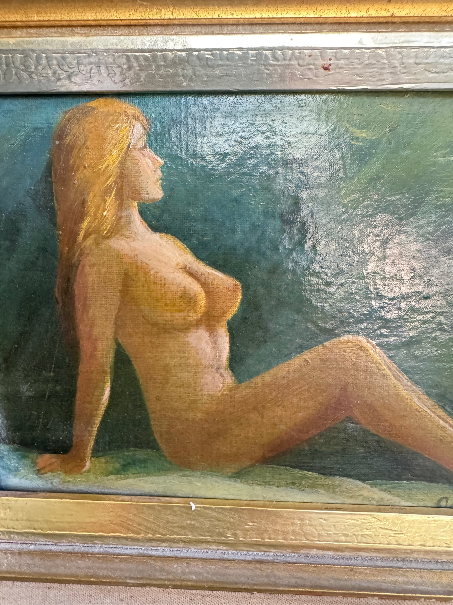 Original Female Nude Oil Painting on Artist’s Board | Signed Vintage Framed Artwork