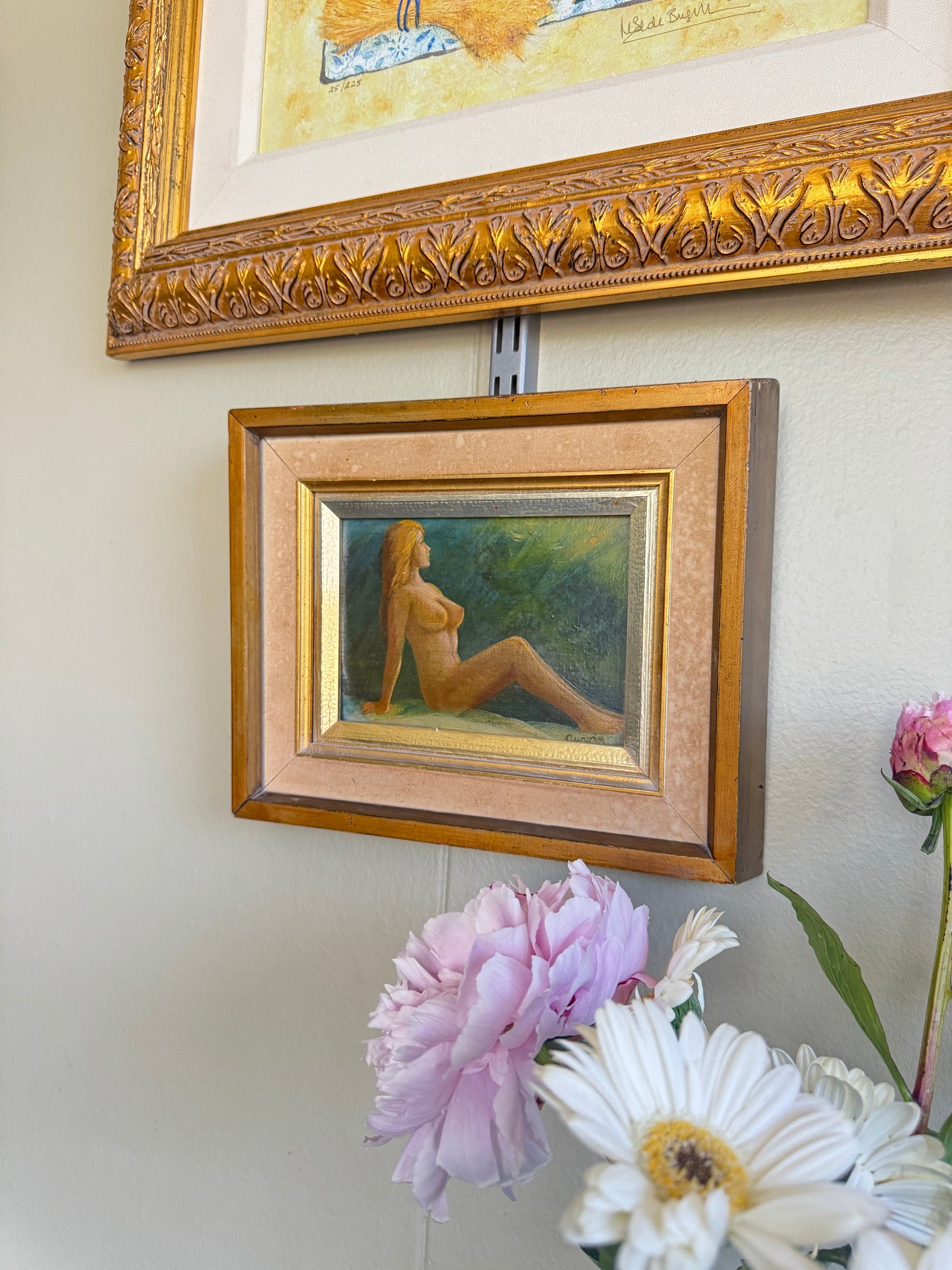 Original Female Nude Oil Painting on Artist’s Board | Signed Vintage Framed Artwork