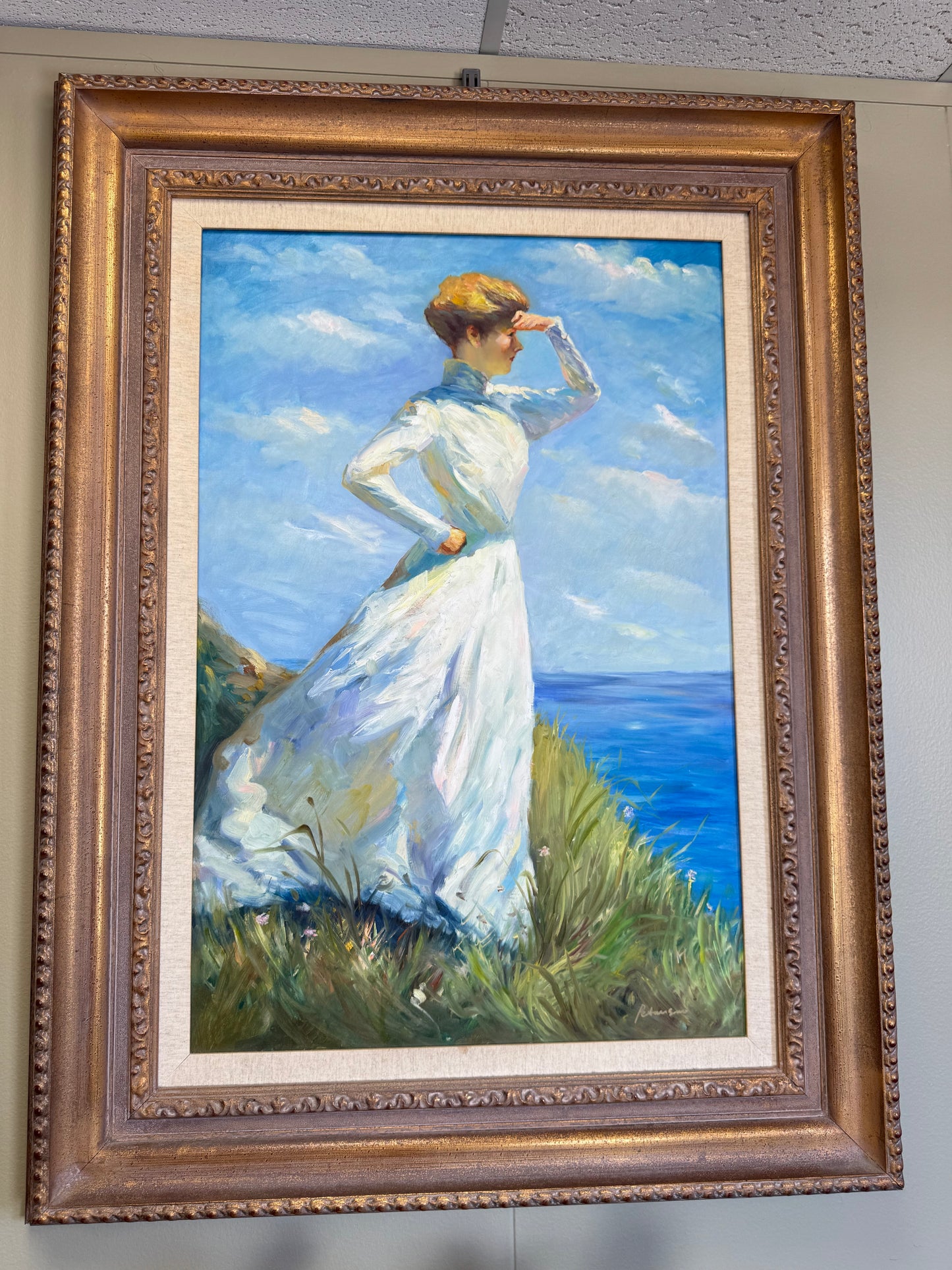 Frank Weston Benson “Sunlight” – Painting on Canvas Reproduction | Framed Impressionist Wall Art