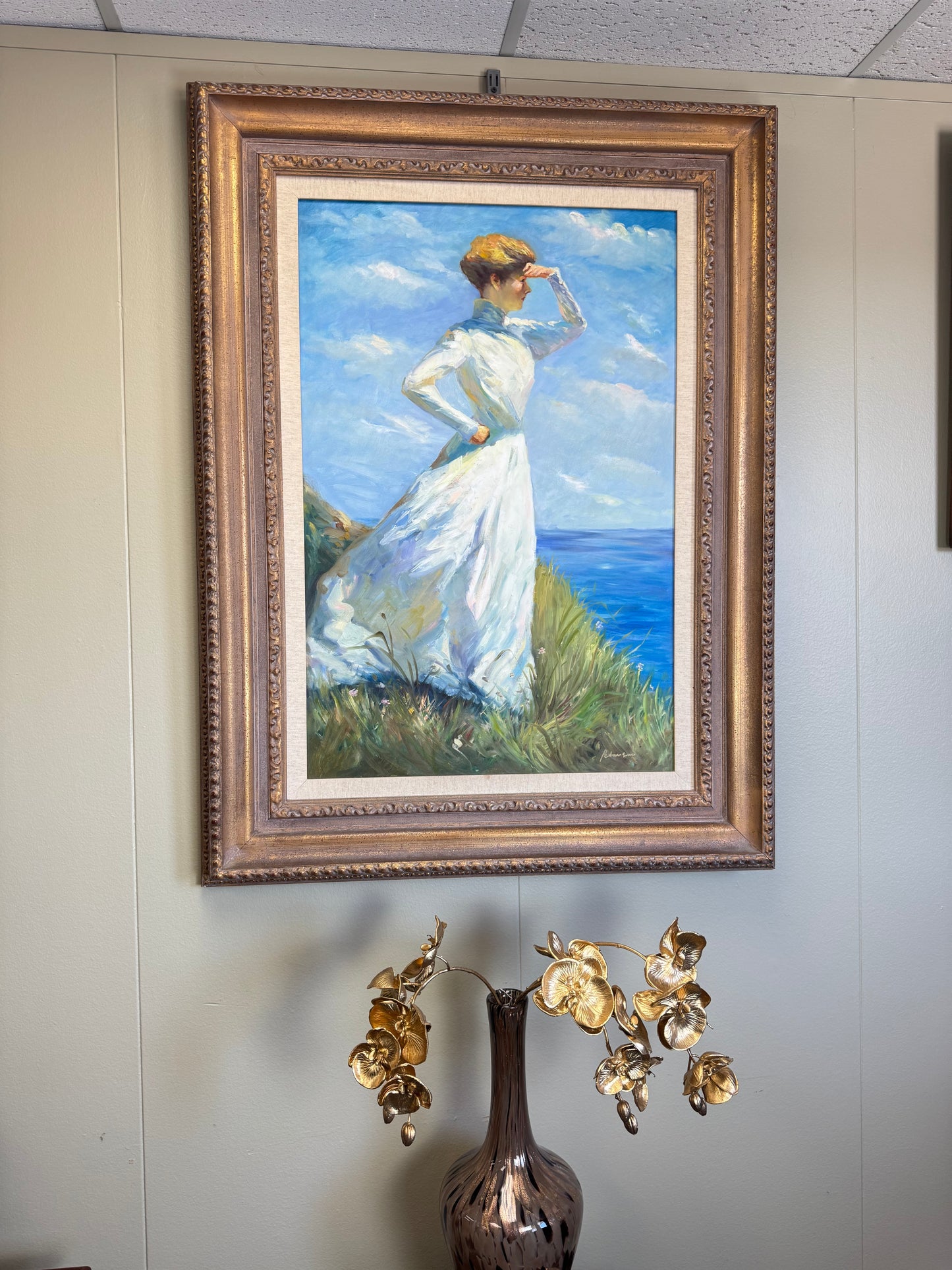 Frank Weston Benson “Sunlight” – Painting on Canvas Reproduction | Framed Impressionist Wall Art