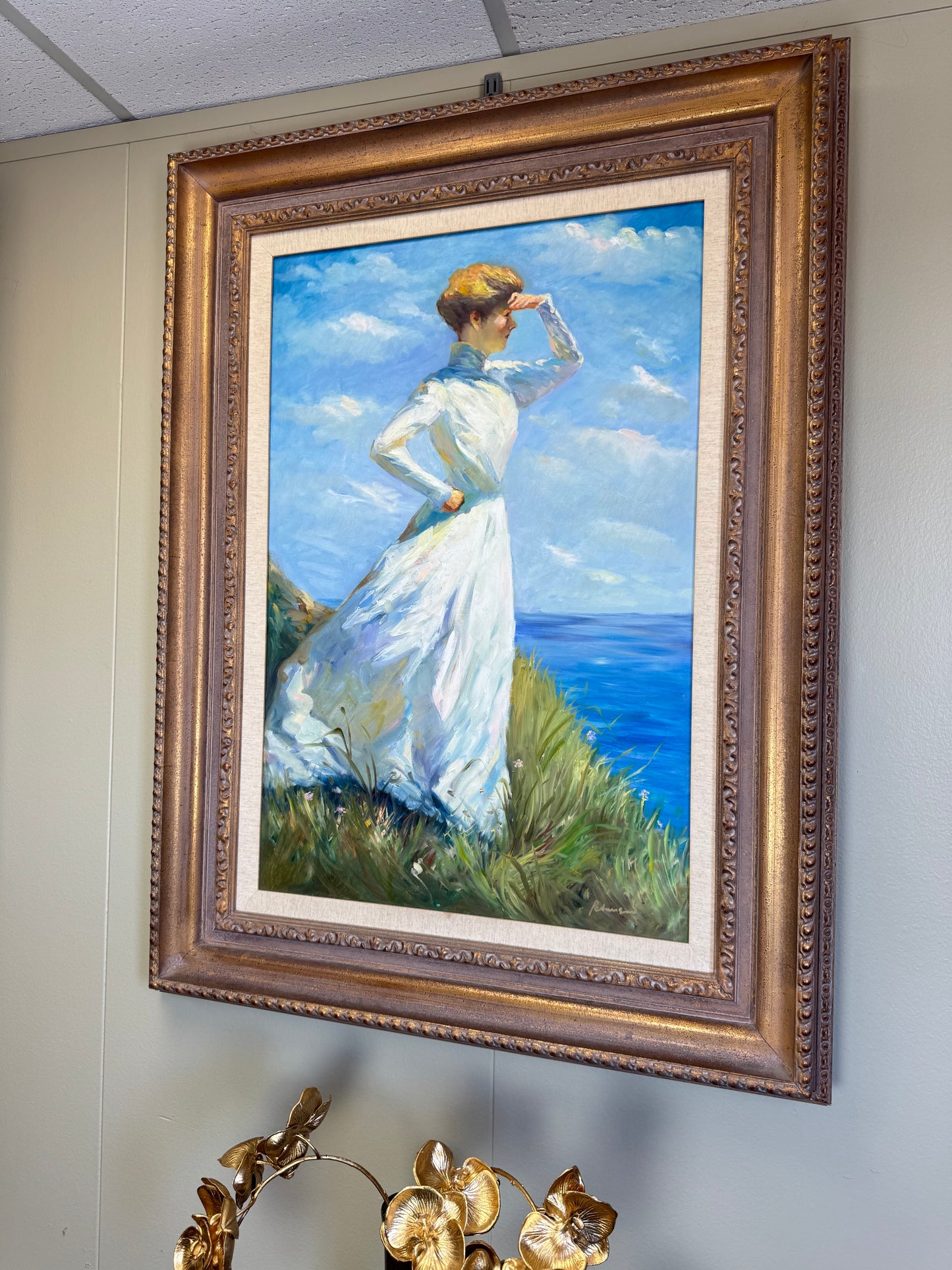 Frank Weston Benson “Sunlight” – Painting on Canvas Reproduction | Framed Impressionist Wall Art