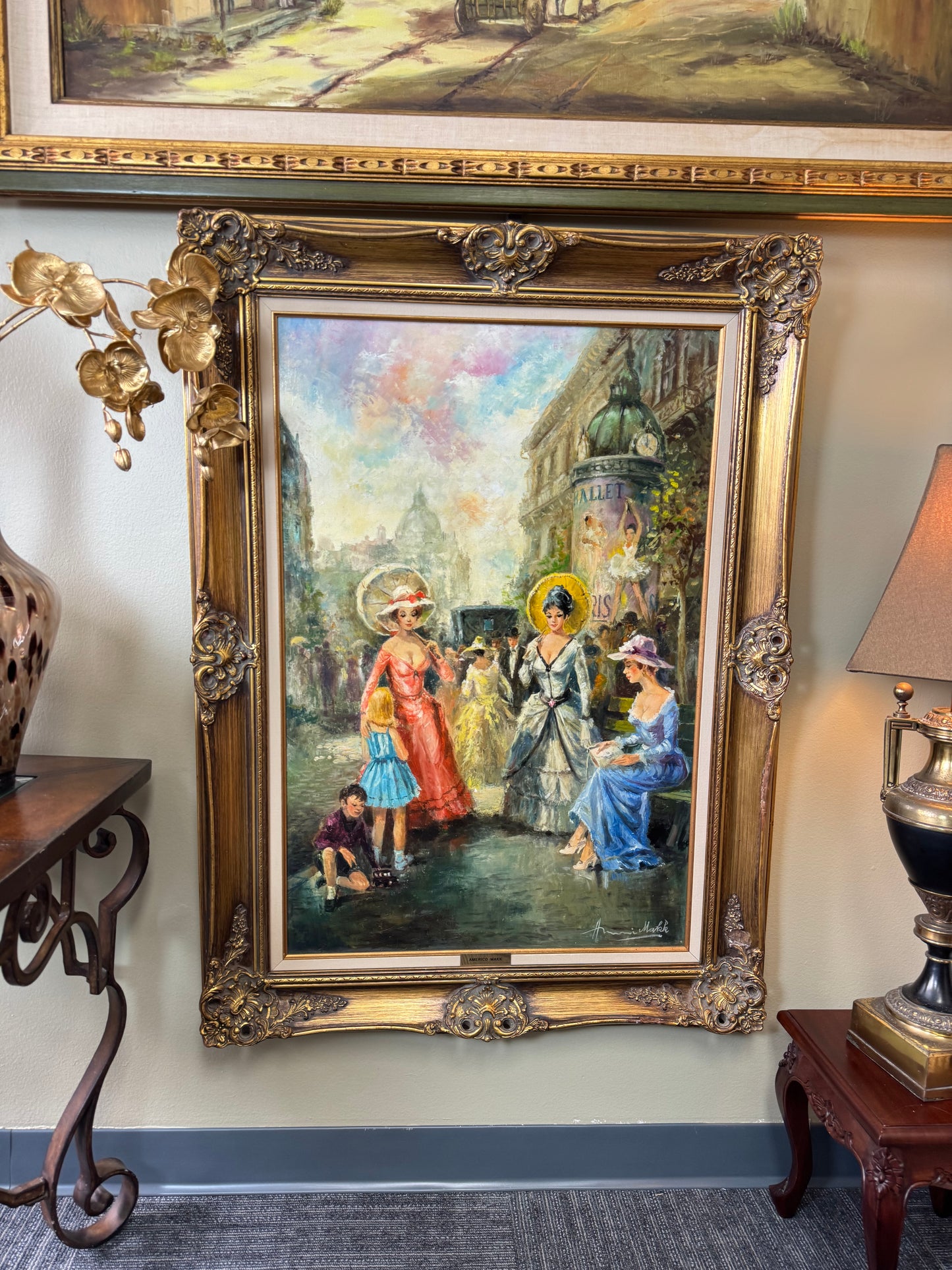 Americo Makk Original Oil Painting – “Parisian Umbrellas”