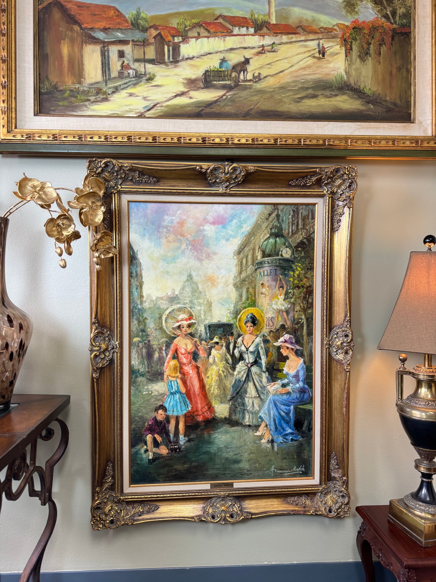 Americo Makk Original Oil Painting – “Parisian Umbrellas”