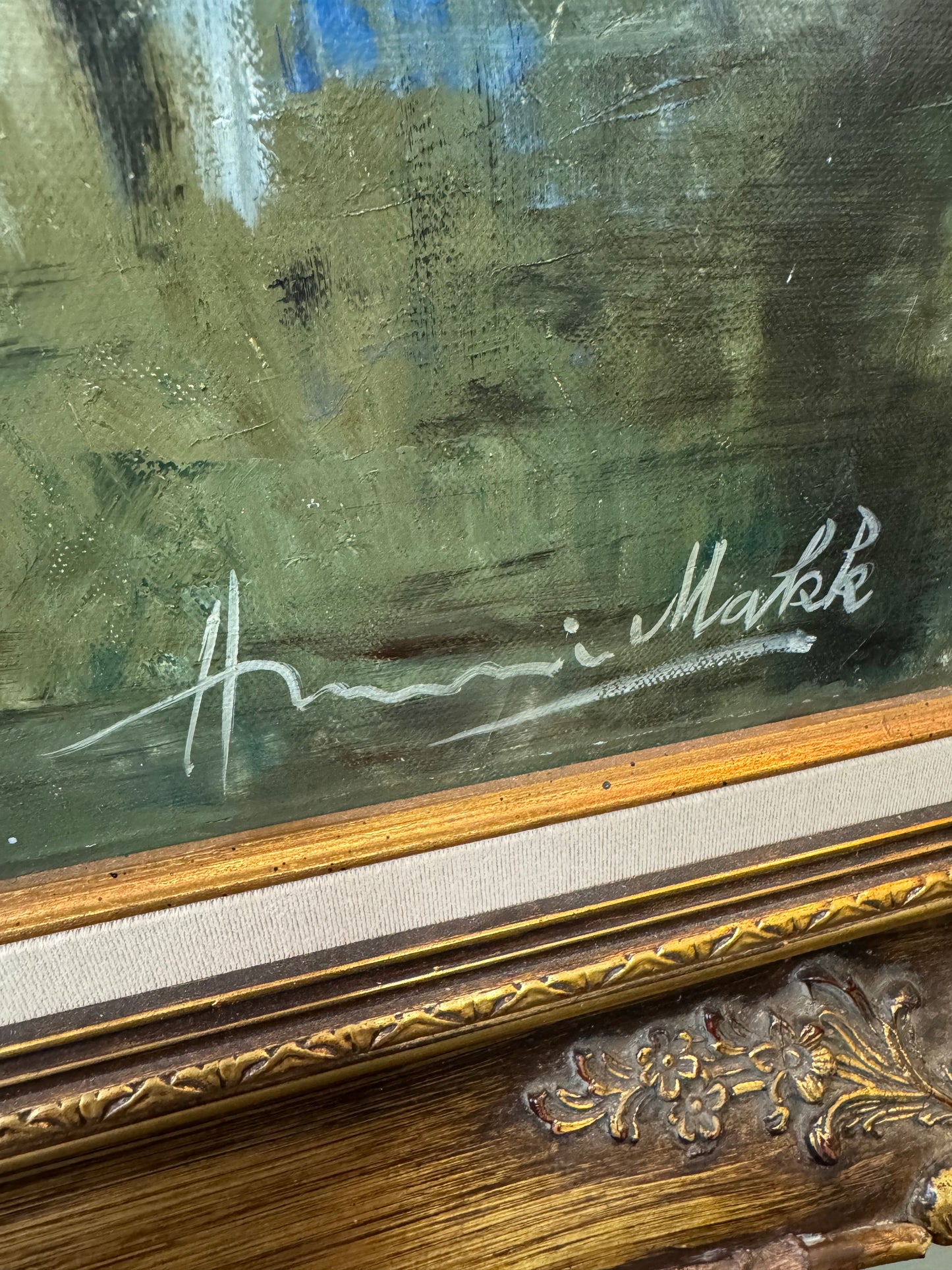 Americo Makk Original Oil Painting – “Parisian Umbrellas”
