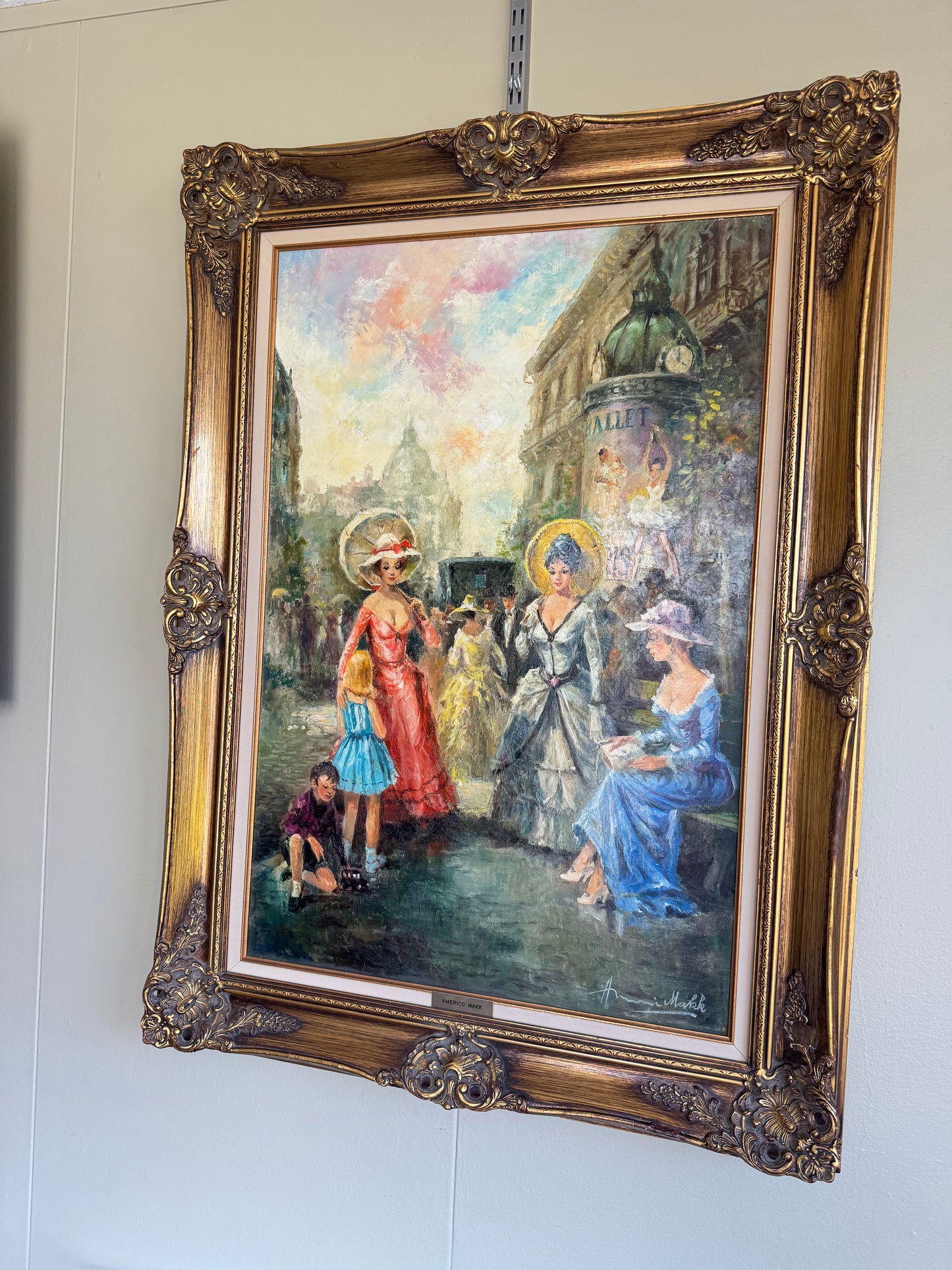 Americo Makk Original Oil Painting – “Parisian Umbrellas”