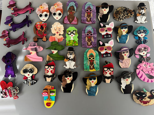 35 Acrylic Brooch Pins Lot — Reseller Bundle — $105