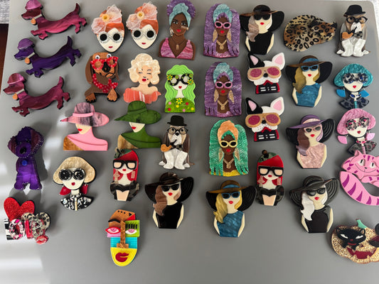 35 Acrylic Brooch Pins Lot — Reseller Bundle — $105