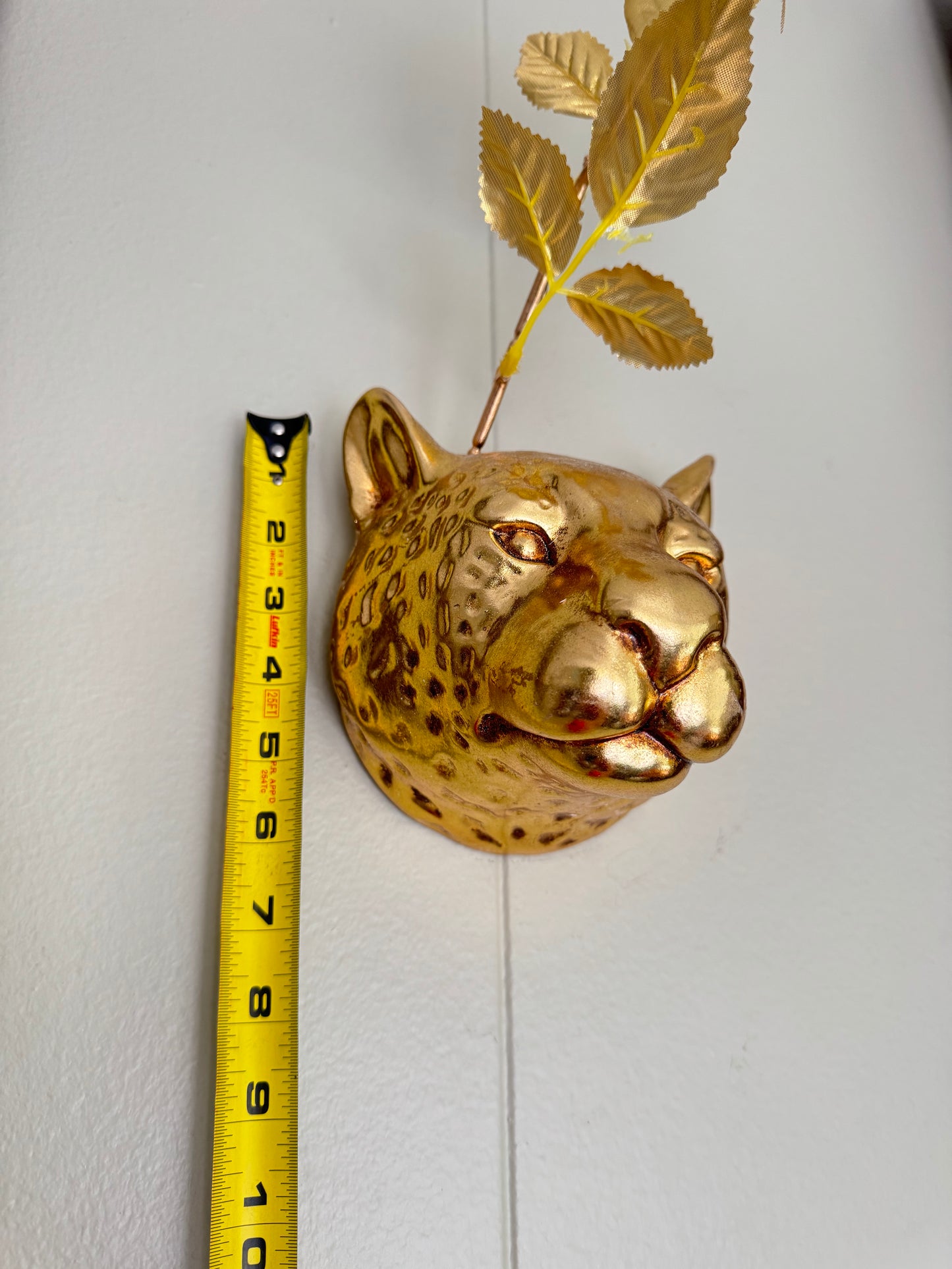 Gold Leopard Head Resin Wall Vase / Planter – Glam Safari Wall Decor Accent