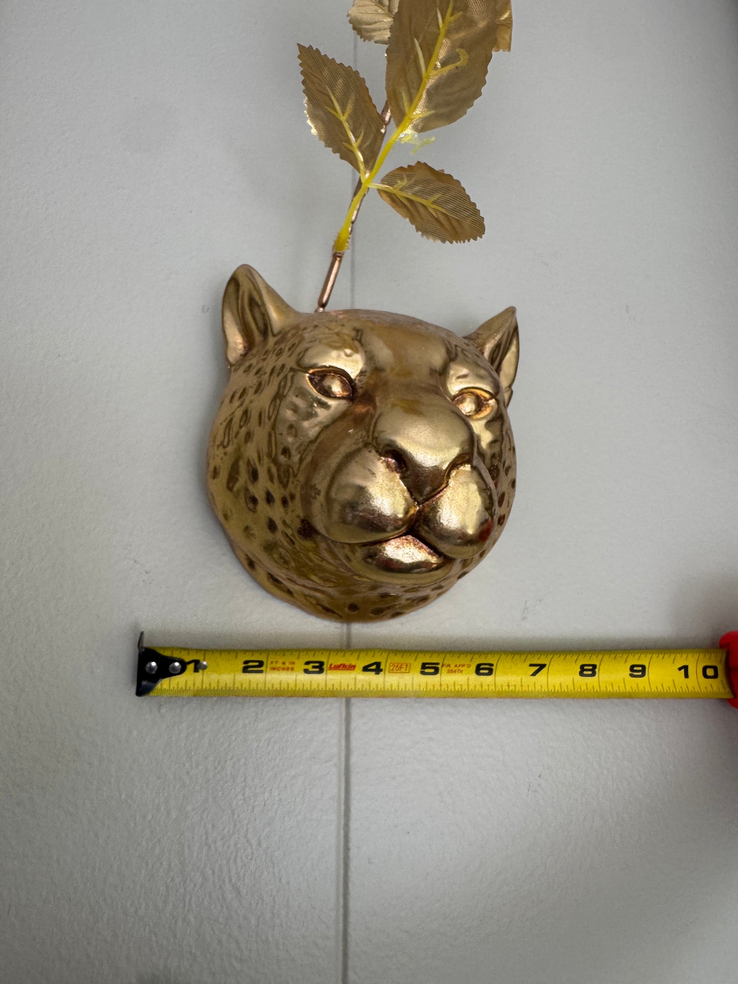 Gold Leopard Head Resin Wall Vase / Planter – Glam Safari Wall Decor Accent