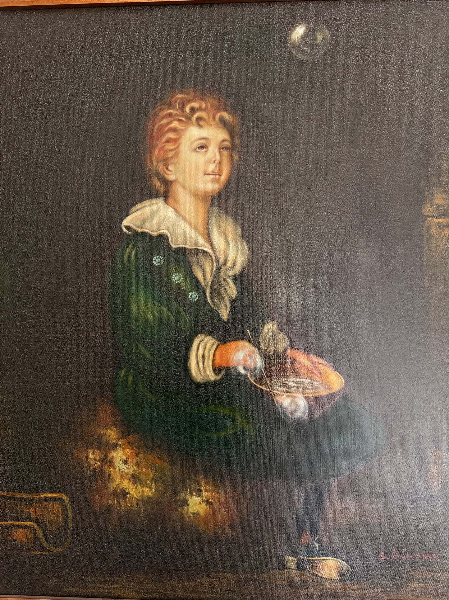 Oil  Painting  on Canvas  Portrait of Child     Signed “S. Baumann”,
