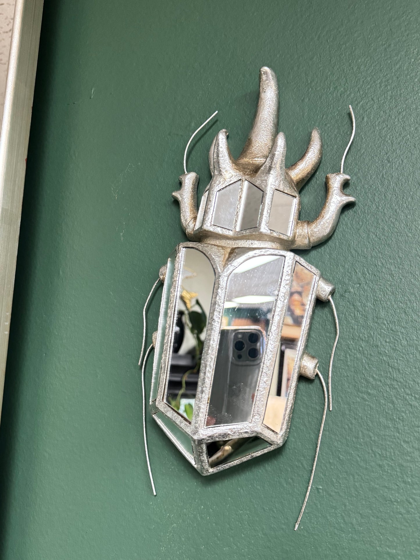 Set of 2 Resin Insect Wall Decor – Mirrored Beetle & Butterfly
