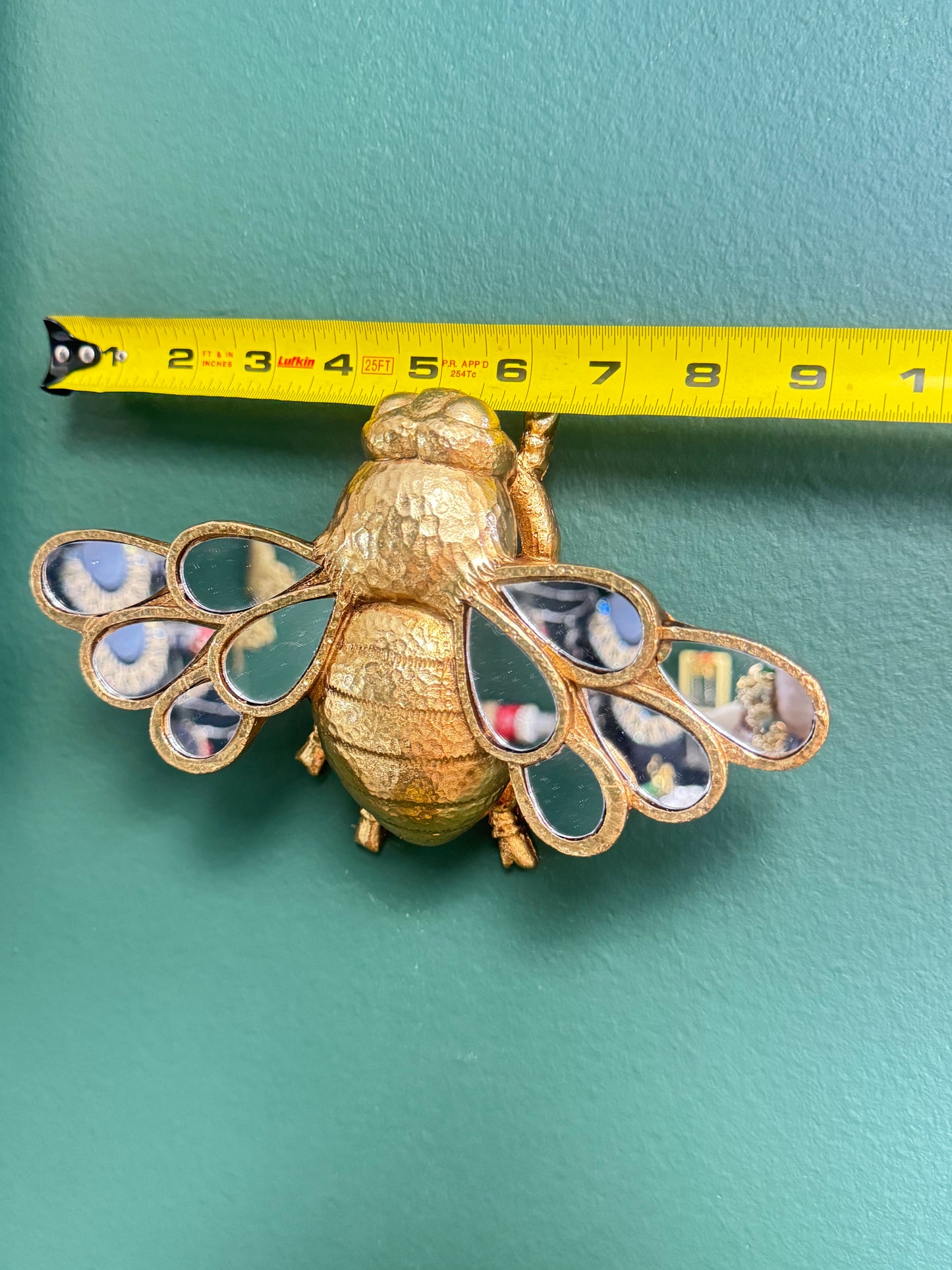 🐝 Set of 2 Gold Mirrored Bee Wall Decor – Honeybee & Bumblebee