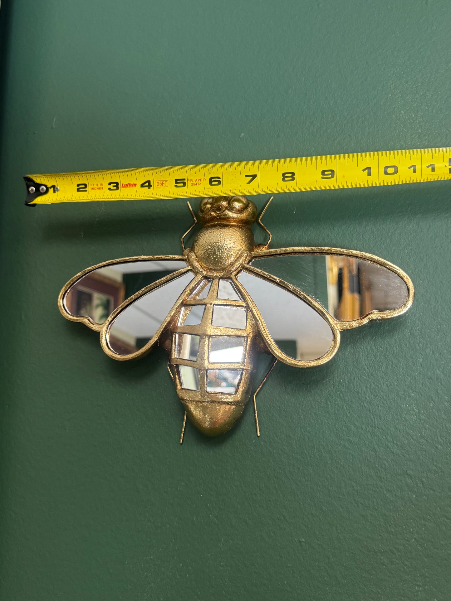 🐝 Set of 2 Gold Mirrored Bee Wall Decor – Honeybee & Bumblebee