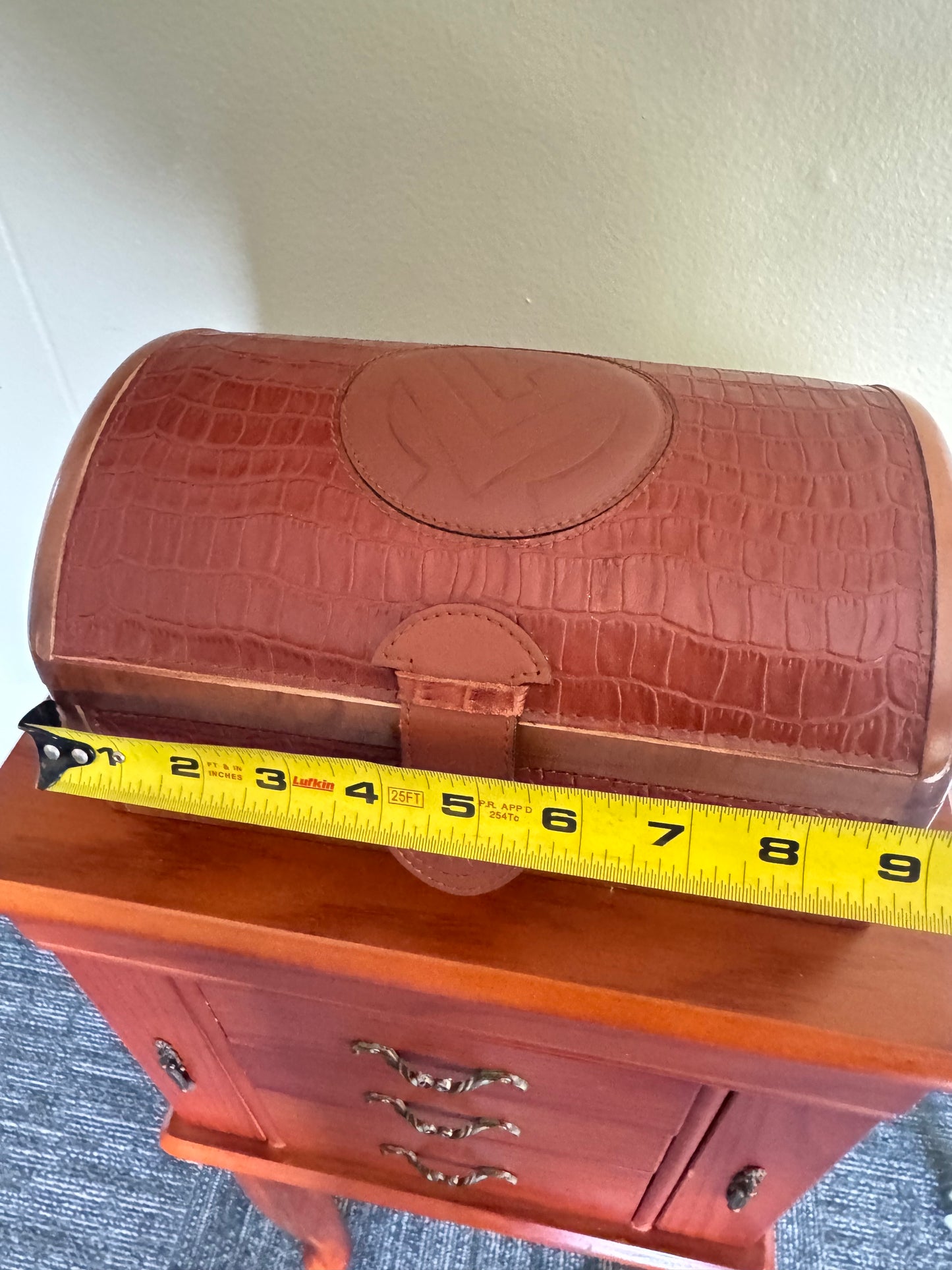 Vintage Franck Muller Genève Watch Presentation Box – Croc Embossed Leather & Wood Storage Case