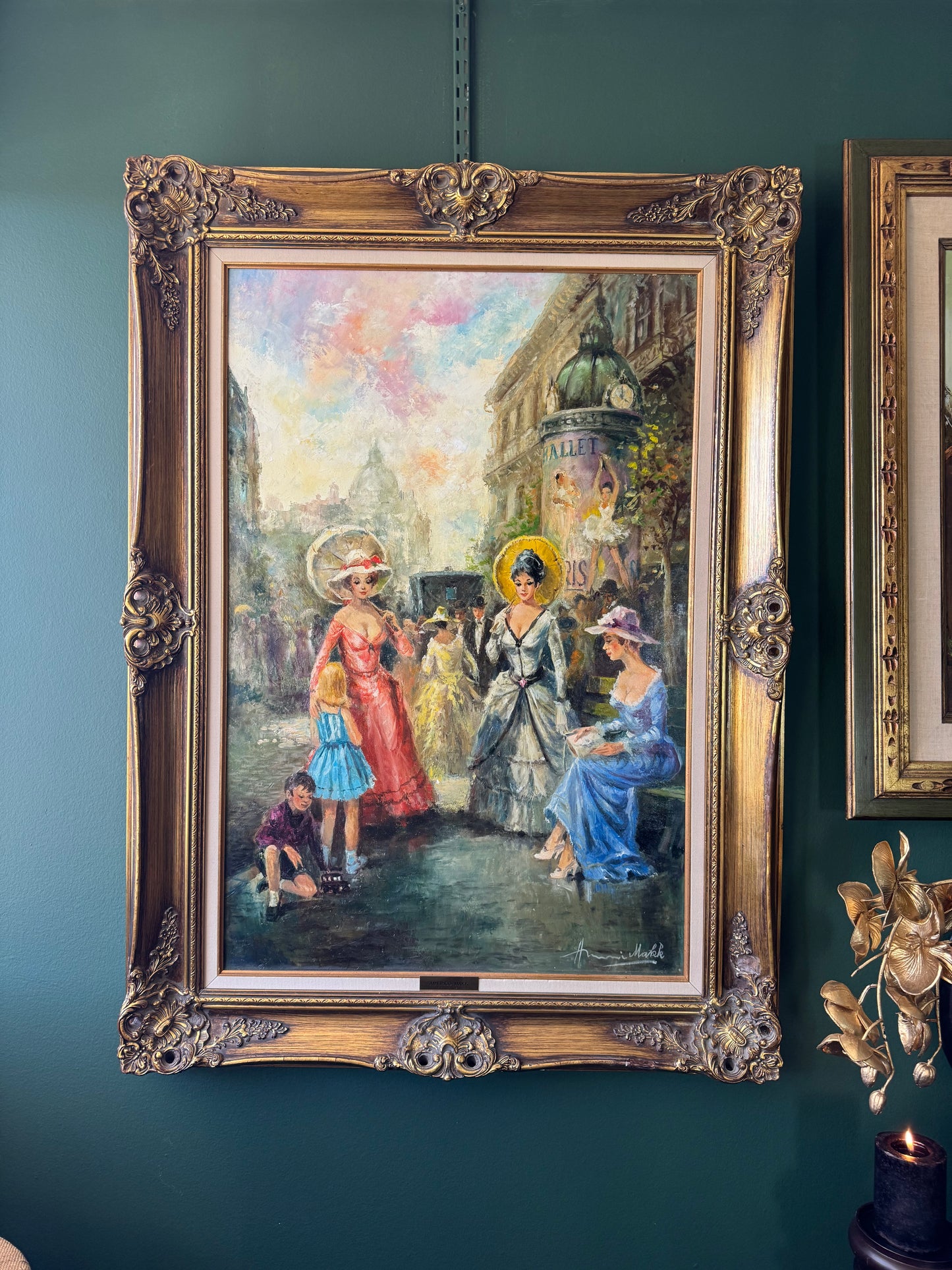 Americo Makk Original Oil Painting – “Parisian Umbrellas”