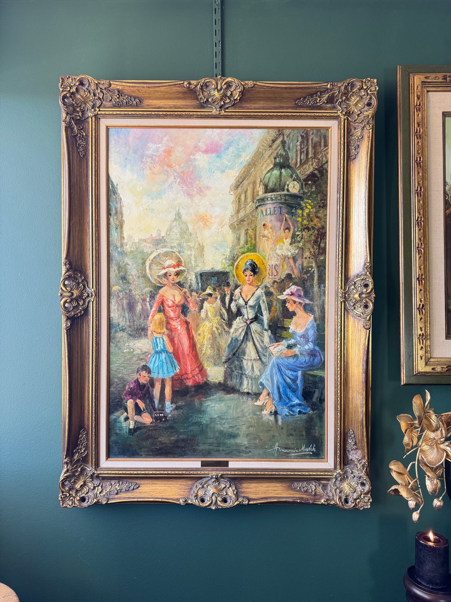 Americo Makk Original Oil Painting – “Parisian Umbrellas”