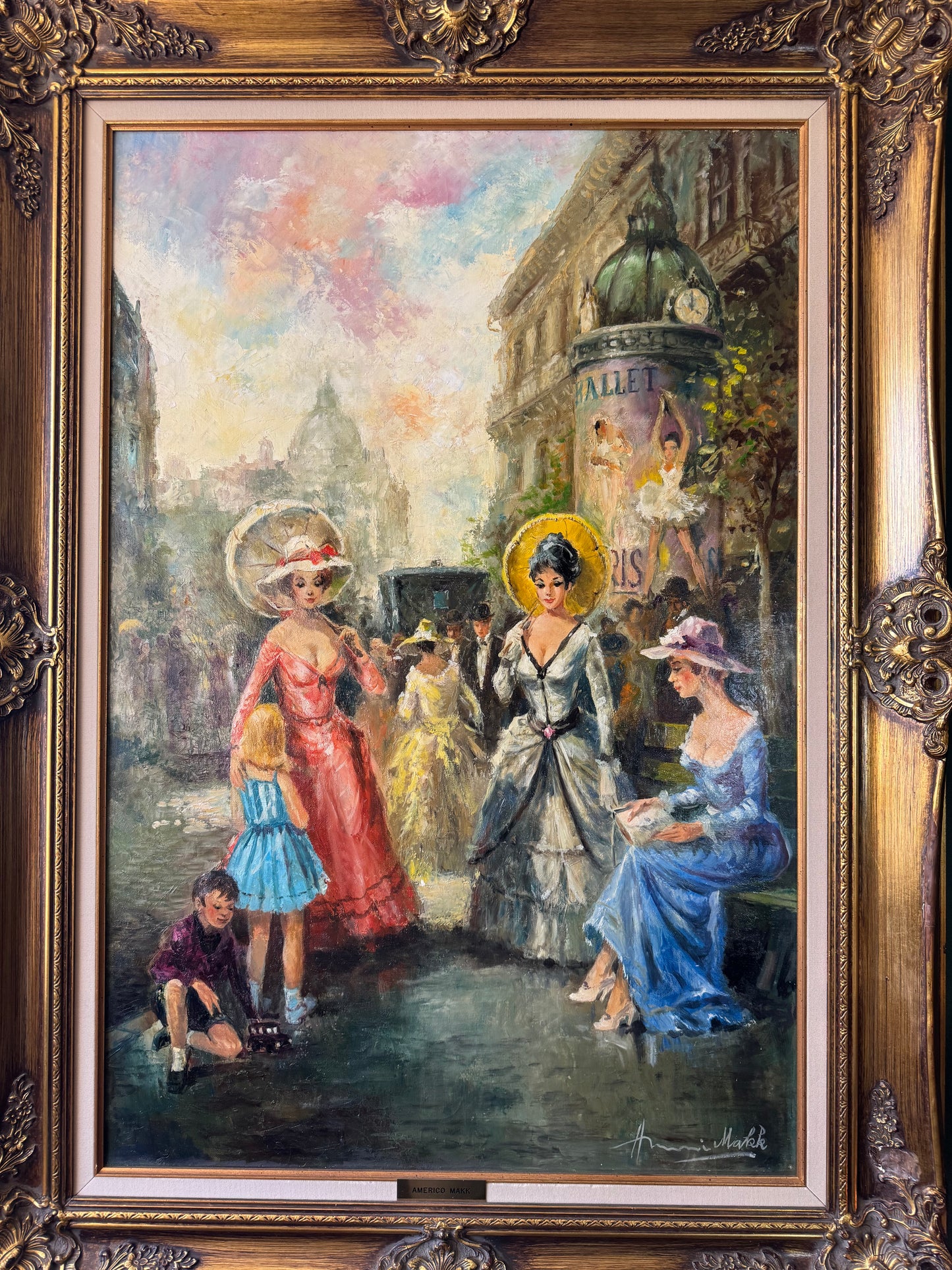 Americo Makk Original Oil Painting – “Parisian Umbrellas”