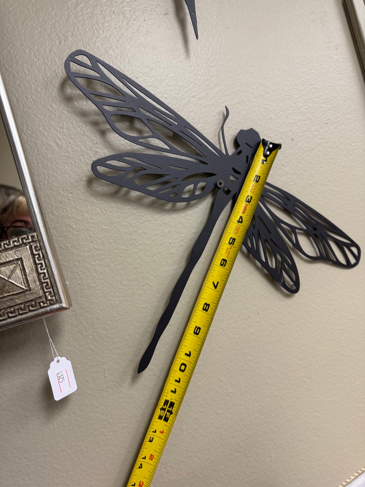 Set of 2 Metal Dragonfly Wall Art Decor Black ,Home Decor Tall 15''16''