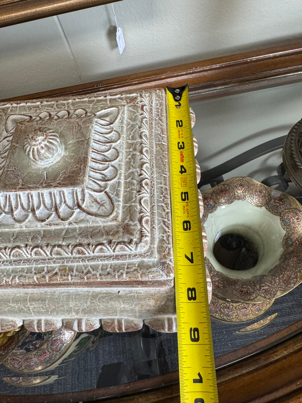 Ornate Decorative Storage Box with Lid – Ivory & Gold