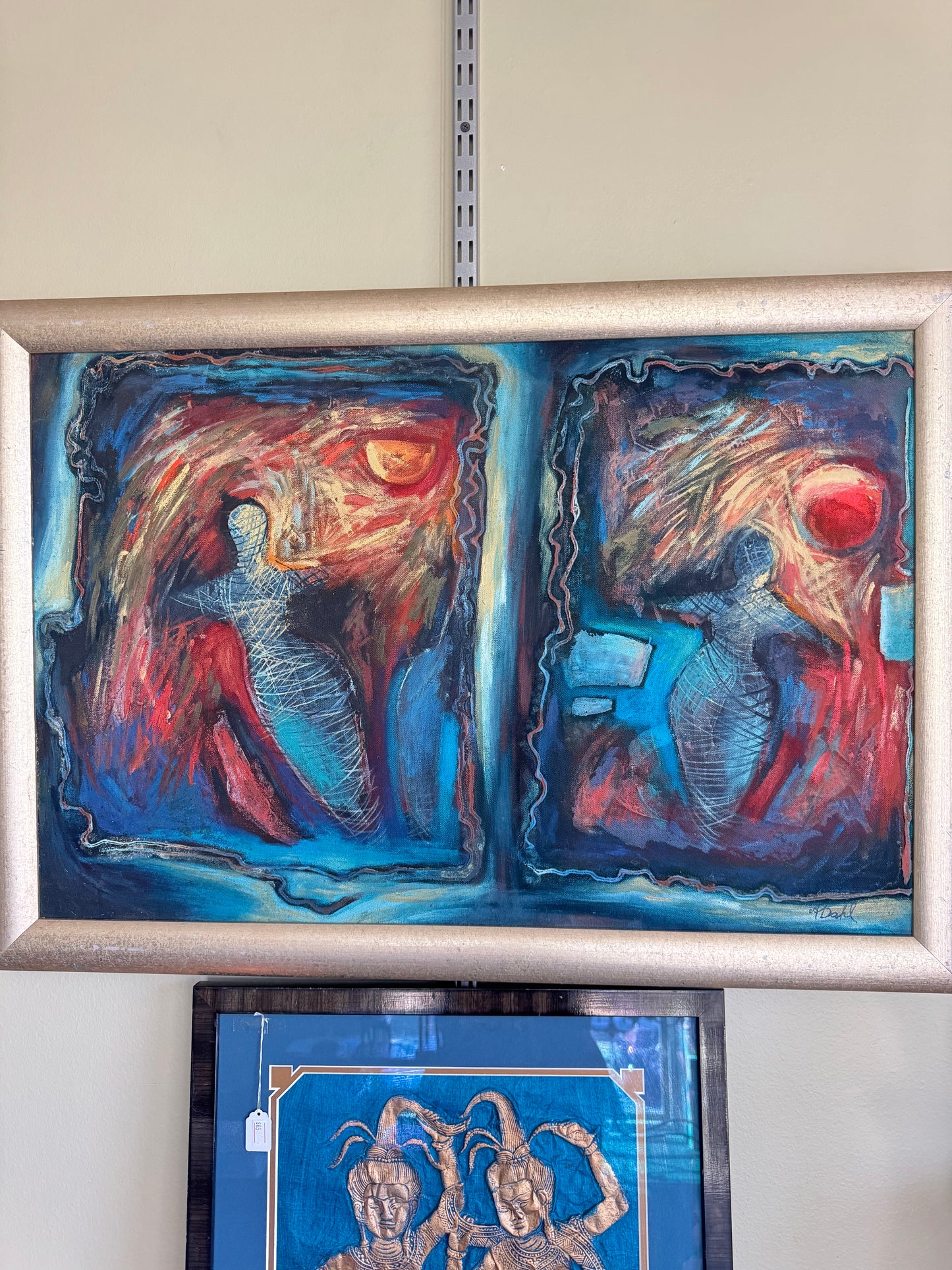 Astrid Dahl Painting Abstract Expressionist Modernism Cocooned Day and Night 32"x 22"