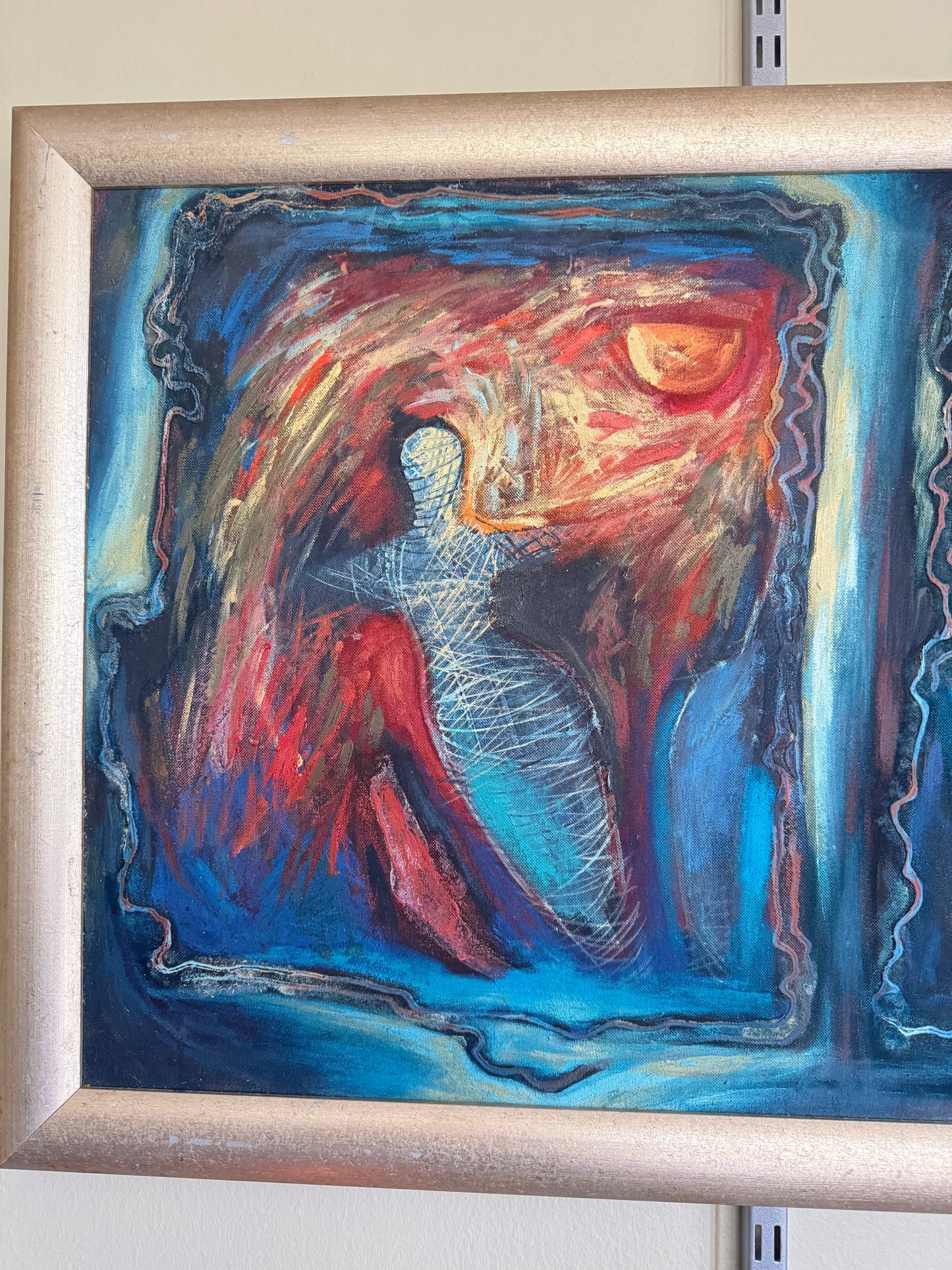 Astrid Dahl Painting Abstract Expressionist Modernism Cocooned Day and Night 32"x 22"