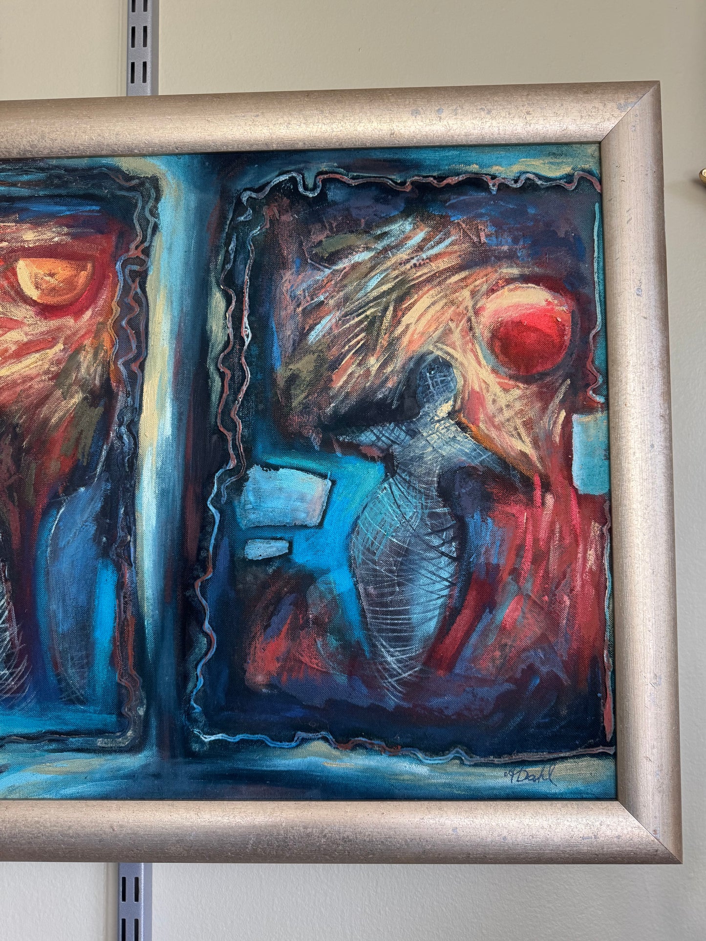 Astrid Dahl Painting Abstract Expressionist Modernism Cocooned Day and Night 32"x 22"