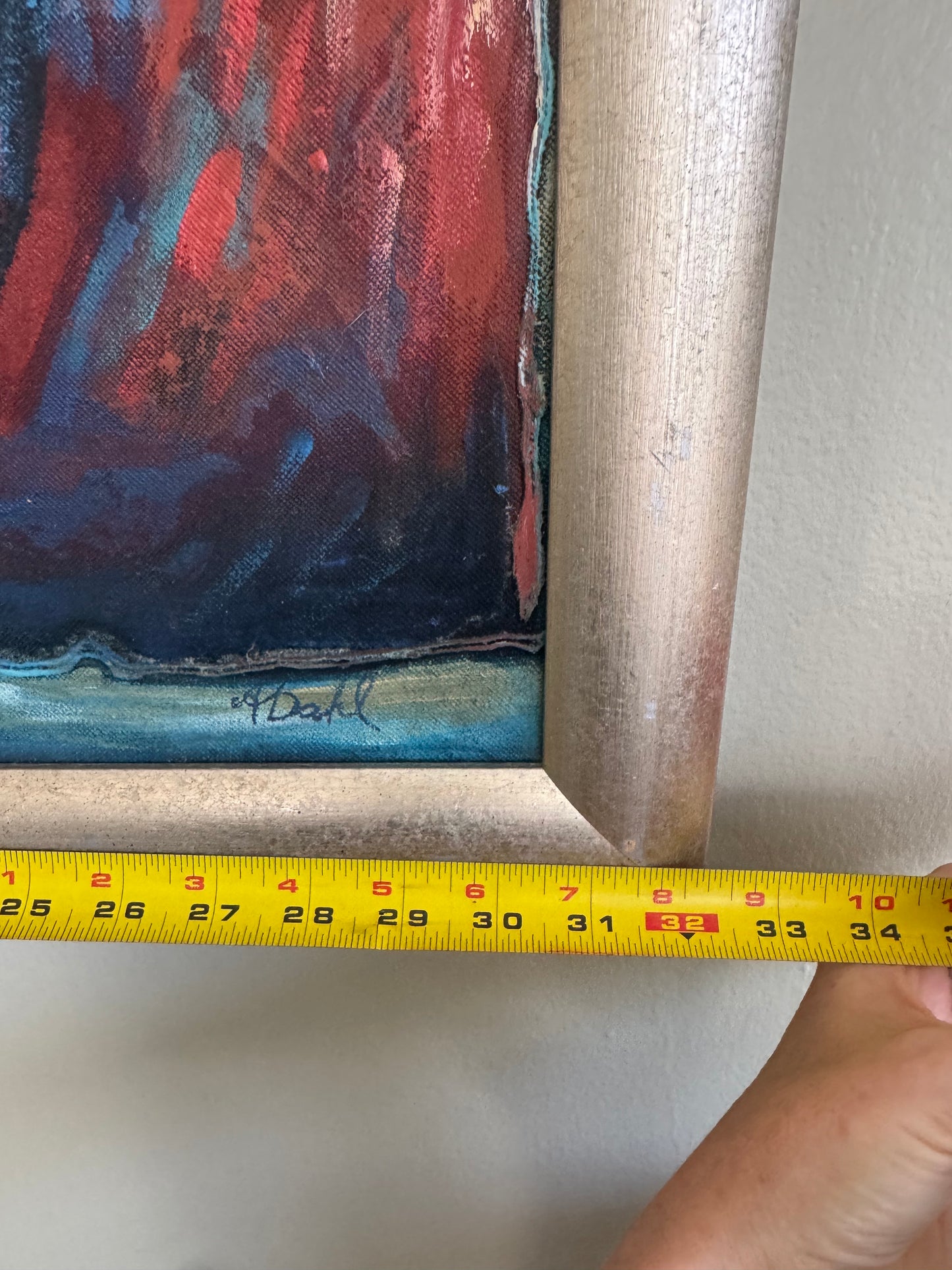 Astrid Dahl Painting Abstract Expressionist Modernism Cocooned Day and Night 32"x 22"