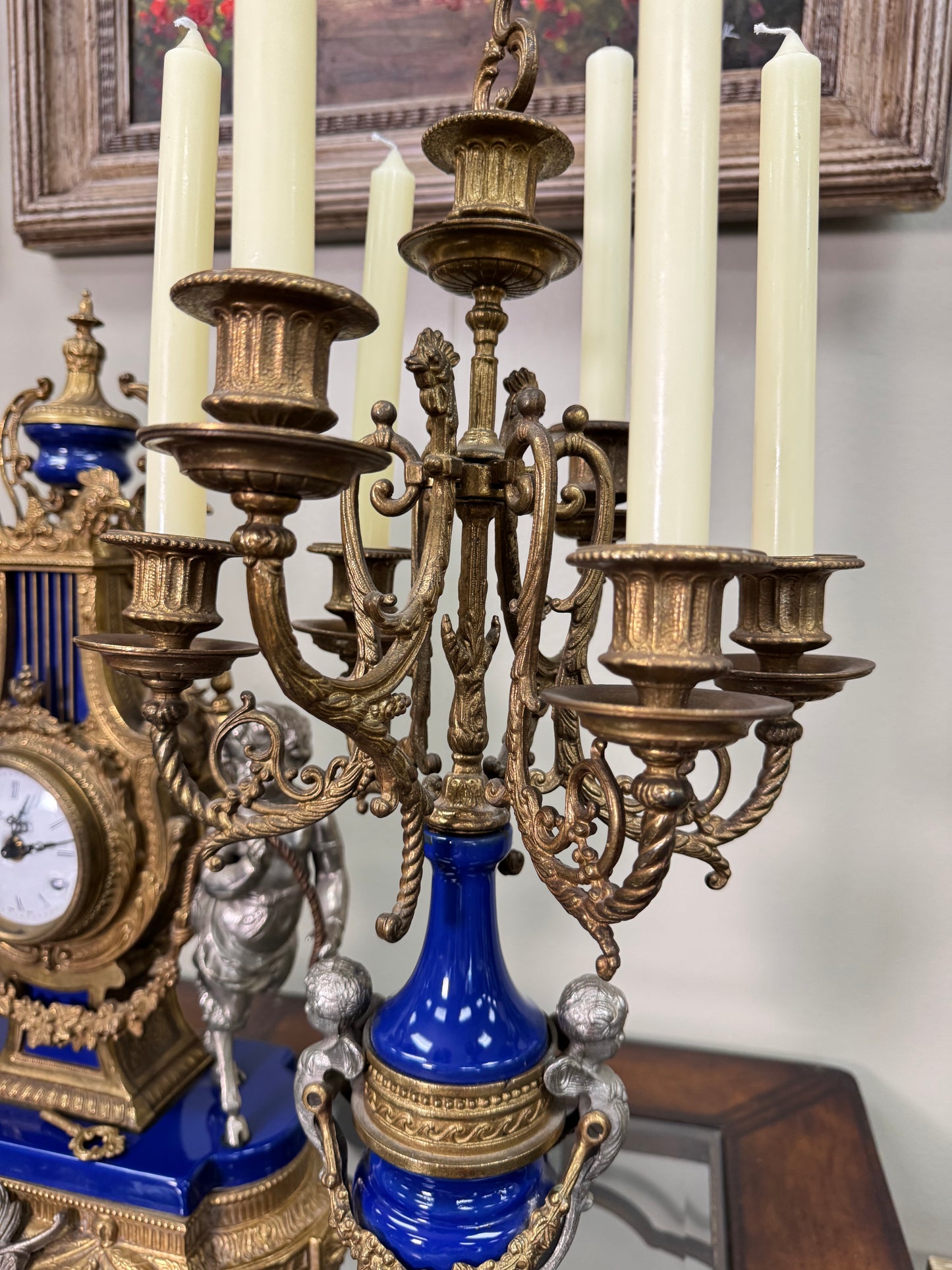 Luxury Vintage French Style 3-Piece Garniture Set Clock & Matching Candelabras – Local Pickup Only