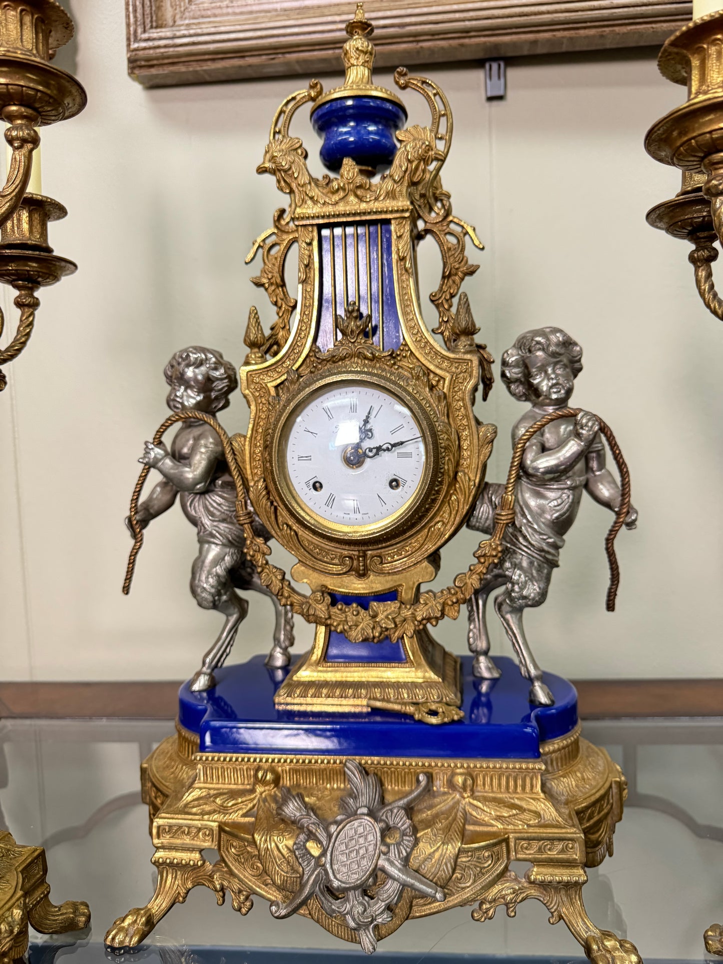 Luxury Vintage French Style 3-Piece Garniture Set Clock & Matching Candelabras – Local Pickup Only
