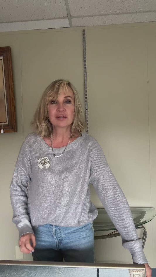 Framed Figure Art Print by Marc Frederique – Large Wall Art in Decorative Silver Frame, Contemporary Female Portrait
