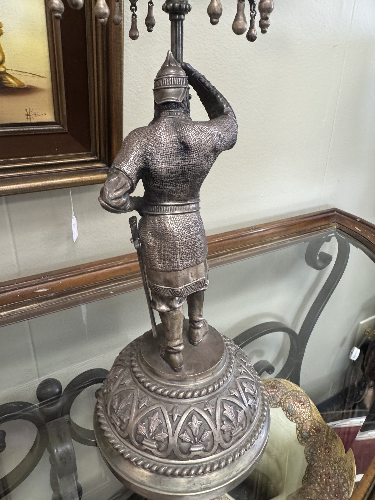 Antique Imperial Russian Silver Figural Candelabra Pair – Sazikov, Moscow 1867 – 84 Silver Warrior Candle Holders – Local Pickup Only